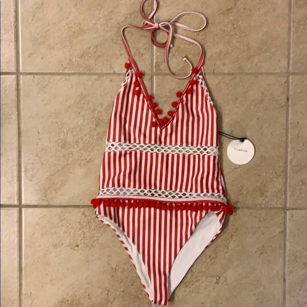 Tularosa one piece pom swimsuit. Size XS